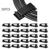 30 Pcs Black Self-Adhesive Cable Clips, Cable Management Multi-Purpose Hooks, Cable Retainers, Decorative Clips, Multiple Cable Retainers for Computers, TVs and Under Desks