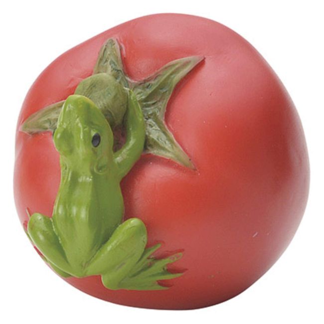 Matsuno Hobby GM-3838 Cute Figurine, Object, Animal Mascot, Frog and Tomato, H1.4 x W1.6 x Depth 1.4 inches (3.5 x 4 x 3.5 cm) (Gardening & Interior Decoration Series)