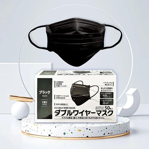 [NP] Mask for Ear Pain, Non-woven Material Mask, Individual Packaging, Three-Layer Construction, Adults, Regular Size, Flat Rubber, Breathable, Disposable Mask, Dustproof, Double Wire, Pleated Type, Mask, Easy to Breathe for Adults, BFE/VFE/PFE Filter, PM