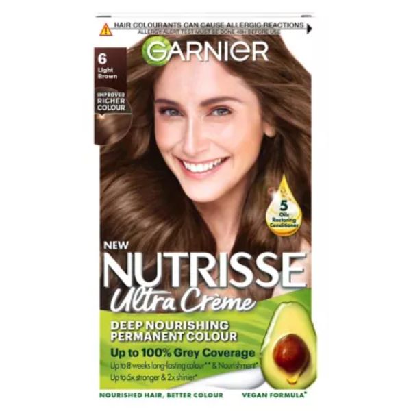 Garnier Nutrisse 6 Light Brown Permanent Hair Dye