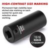 CASOMAN 1/2" Drive x 15/16" Deep Impact Socket, 6-Point, SAE, CR-MO
