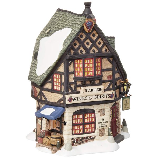 Department 56 Dickens' Village E Tipler Agent Wine Spirits Building, Porcelain 6.89 Inch