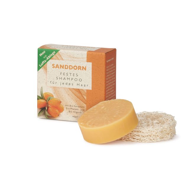 alva® Naturkosmetik - Sanddorn festes Shampoo für jedes Haar - 60g - Bio-Sanddorn, Bio-Mandelöl, Bio-Arganöl