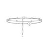 Ankle Bracelets for Women Plus Size Silver Initial Heart Anklet