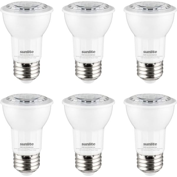 LED PAR16 Reflector Light 6W, 50W, 500LM, E26, Dimmable, Floodlight 1 Count, 50K