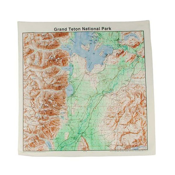 The Printed Image Topographic Map Bandana Grand Tetons