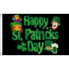 Happy St Patricks Day (black) Small Flag 3ft x 2ft