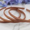 Motique Accessories Thin Headbands for Women Solid Satin 4 Pack (Camel)