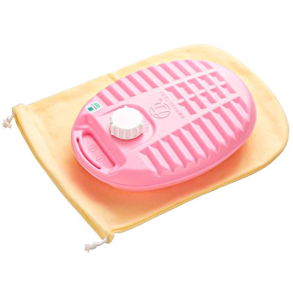 Maruka 067112 New Poly Hot Water Bottle, 0.7 gal (2.2 L), Pink with Bag