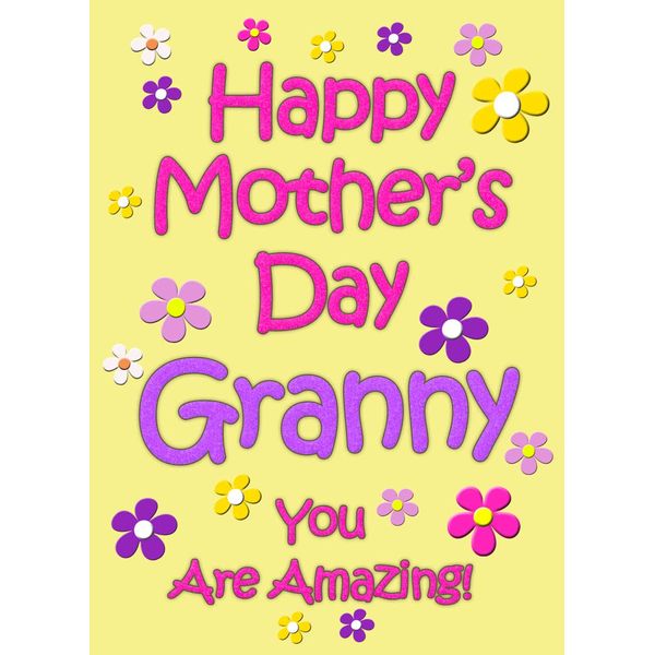 Mothers Day Card (Granny, Yellow)