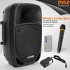 Pyle 800 Watt Bluetooth PA Speaker, Rechargeable, w/ Wireless Mic PSBT85A