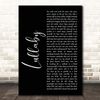 Fingerprint Designs Lullaby Black Script Song Lyric Print