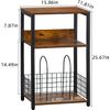 Turntable Stand 3-Tier Brown Record Player Table w/ Storage for 100 Albums