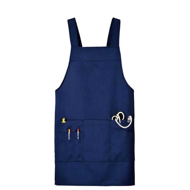 Nursery 9672004A Semi-Middle Length Apron (Smooth Water Repellent), Nursing, Dentistry, Women's, M/L Navy