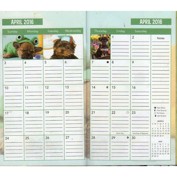 1 X Puppies 2015-2016 2 year planner