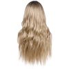 ColorfulPanda Ombre Blonde Wig with Dark Roots Natural Wavy Long Curly Synthetic Wigs for Women Cosplay Party Daily Wear