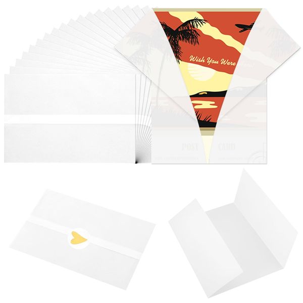 60pcs Pre-Folded Vellum Jackets with 80pcs Love Stickers, 5x7inch Vellum Paper Jackets Translucent Vellum Wrap Jackets for Wedding Baby Shower Birthday Party Invitation