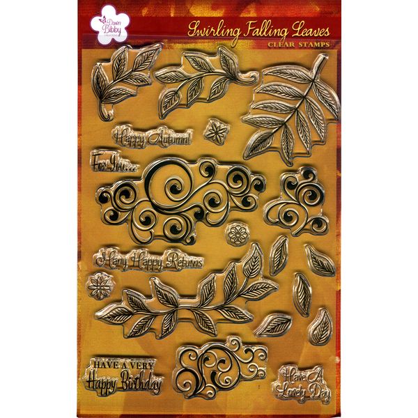 Dawn Bibby Swirling Falling Leaves Clear Stamps