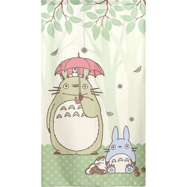 Noren Workshop Noren Ghibli My Neighbor Totoro Room Divider Curtain Width 33.5 x Length 59.1 inches (85 x 150 cm) in the Forest 97212