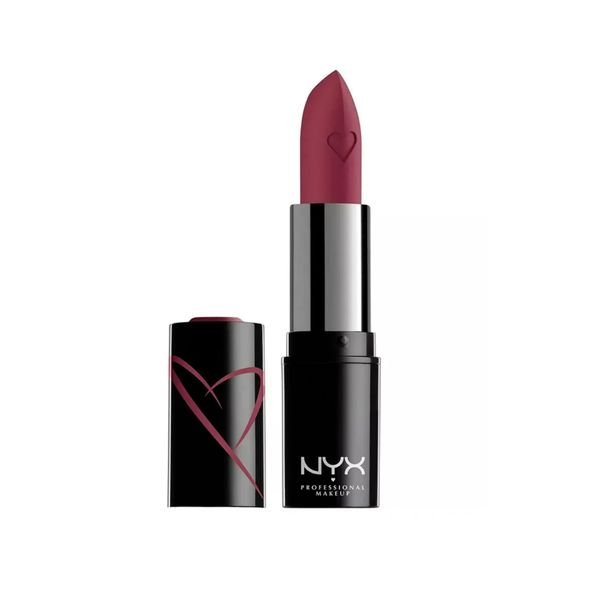 NYX Professional Makeup Lippenstift mit Satin-Finish und ultra-gesättigter Farbe, Shout Loud Satin Lipstick, Love Is A Drug (Rosa)