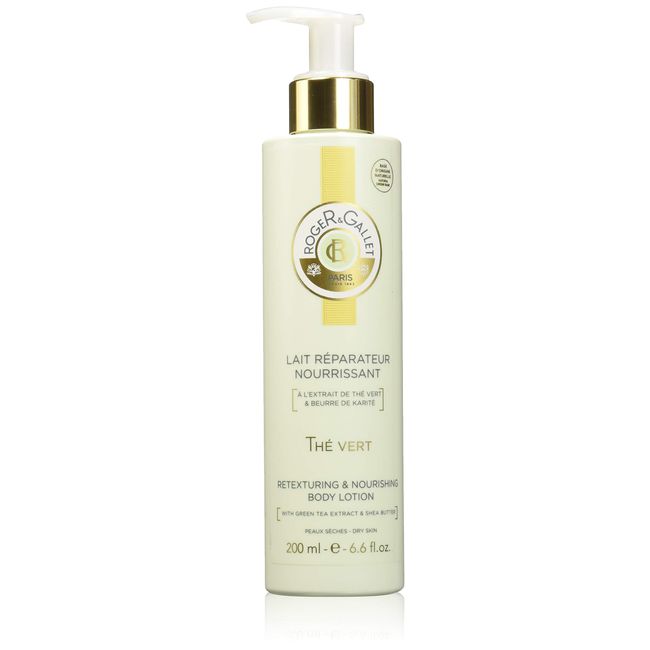 Roger & Gallet Green Tea Retexturing and Nourishing Body Lotion with Pump, 6.6 Ounce