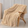 Tuddrom Decorative Extra Soft Faux Fur Blanket Queen Size 80" x 90",Solid Rev...