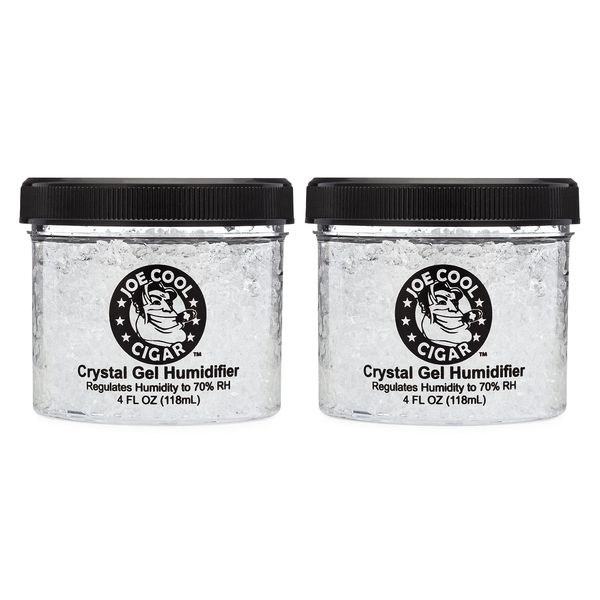 Joe Cool Cigar Crystal Gel Humidifier for Cigar Humidors (4 oz Jars) - 2 Pack