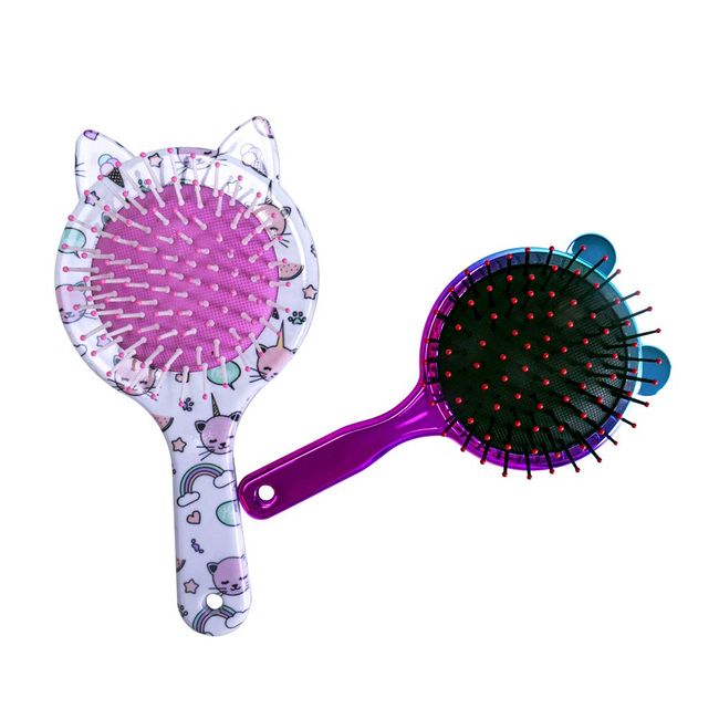 2Pcs Detangling Hair Brush for Thick Hair - Round Brush for Long Hair Combs for Women Cat Wet Brush for Straight Hair Soft Brush for Hair - Anti Static Hairbrush for Short Hair Massage Hair Brush