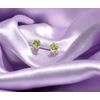 PETITE ROUND GREEN PERIDOT STUDS IN STERLING SILVER-- 3.0mm