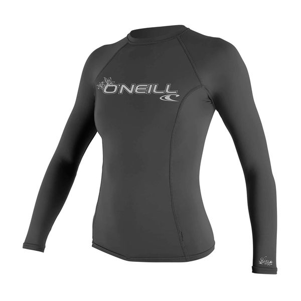 O'Neill Women's Basic Skins Upf 50+ Long Sleeve Rash Guard, Graphite, X-Large