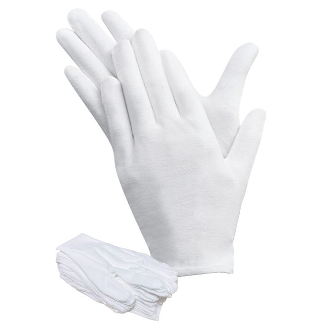 Kitolala Cotton Gloves, Supervised by Nurses in Beauty Dermatology, Gentle Gloves, Rough Hands, Moisturizing Gloves, White Gloves, Sleeping, Night Gloves, Women's, Kids, 4, M