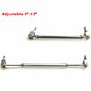 Adjustable Silver Front Bumper Lip Splitter Strut Rod Tie Support Bars Spoiler