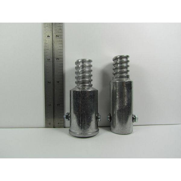 2pc Metal Threaded Tips For 3/4" (.75") & 1" Wood Poles. (Buy 3 Get 1 Free)  J