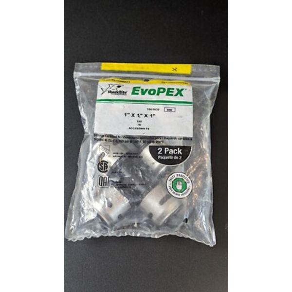 SharkBite Plumbing Solutions Evopex 1 X 1 X 1 Inch Tee 2 pack PEX Only Push To C