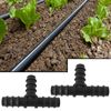 Briny River 4pcs Tee Hose Joiner Pipe Hose 16mm Drip Irrigation Pipe Fitting Black