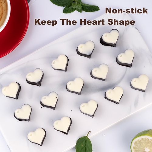 Heart Silicone Molds for Chocolate & Candy - 2 Pack, BPA-Free, Non-Stick, Multi-Use for Candles, Soap, Ice Cubes - Oven/Microwave/Freezer/Dishwasher Safe