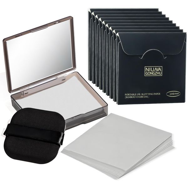 1000pcs Oil Blotting Sheets for Face, Clean and Clear Oil Absorbing Sheets, Oil Blotting Papers for Face(Black)