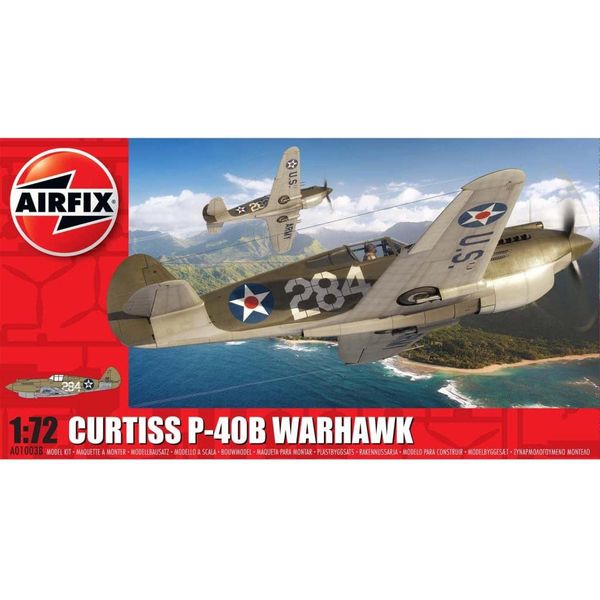 Airfix Model Set - A01003B Curtiss P-40B Warhawk Model Building Kit - Plastic Model Plane Kits for Adults & Children 8+, Set Includes Sprues & Decals - 1:72 Scale Model