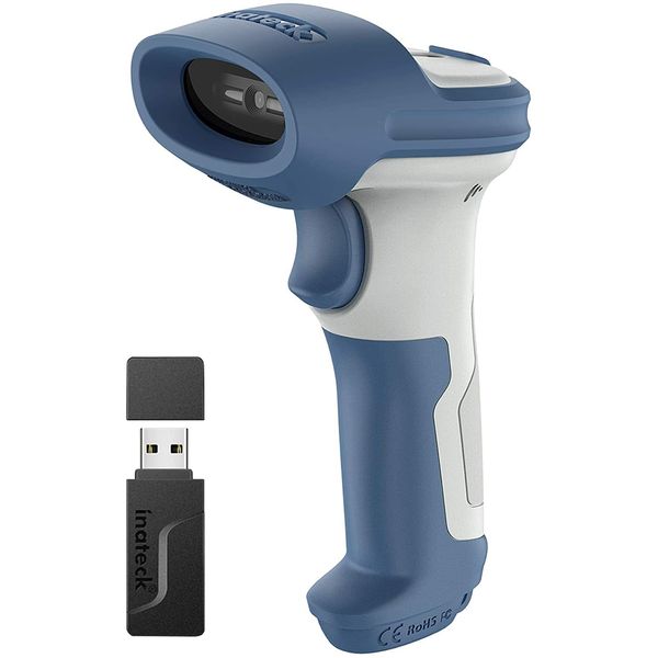 Inateck 2D Wireless Barcode Scanner 2.4Ghz GS1 Barcode Reader Gun Bluetooth 5.0