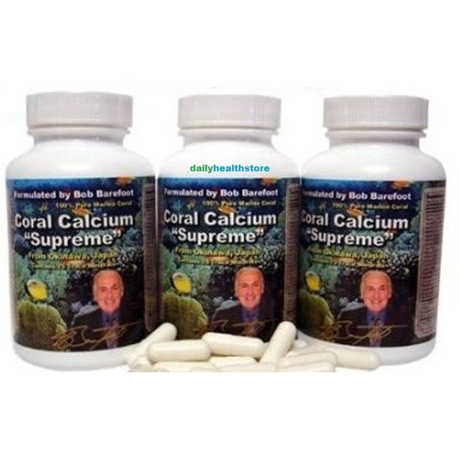 Coral Calcium Supreme 1000mg 90 Capsules Bob Barefoot Alkalize Body PH Minerals