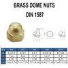 M5 Solid Brass Acorn Dome Cap Nuts DIN1587(Pack of 10)
