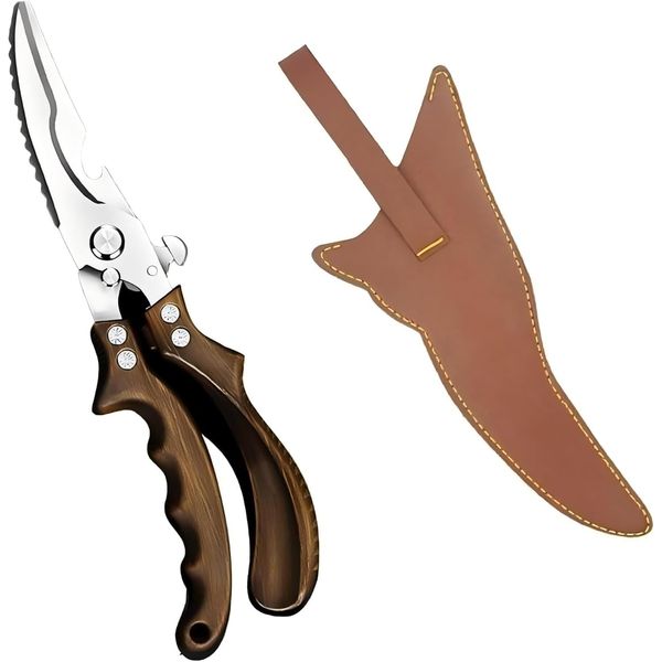 Kitchen Scissors, Stainless Steel, Rust Free, Kitchen Scissors, Multi-functional, Labor Saving, Powerful Chicken Bone Scissors, Sharp, Disassembly, Washable, Poultry, Fish, Crab, Shrimp Cooking,