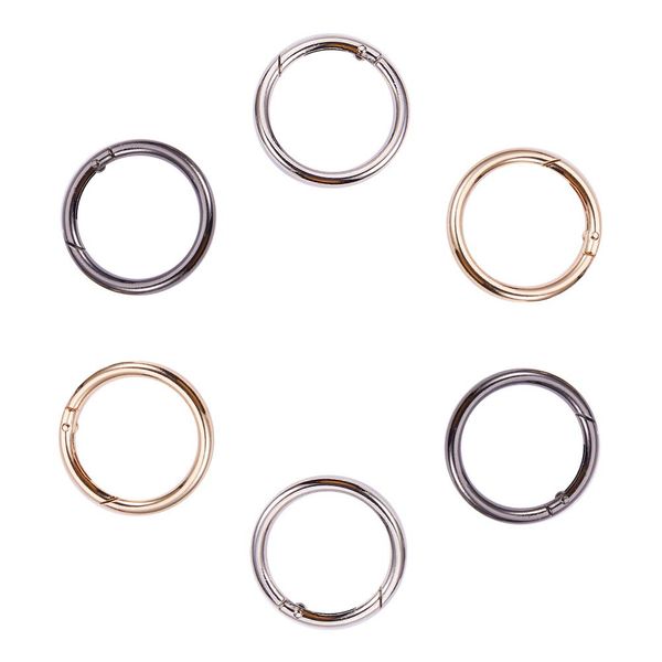 PandaHall 6pcs 48mm Frühling O Ring Runde Karabiner Karabinerhaken Haken Trigger Frühling Schlüsselring Schnalle für Schlüsselanhänger Taschen Geldbeutel DIY Craft Making, Light Gold/Platin/Gunmetal