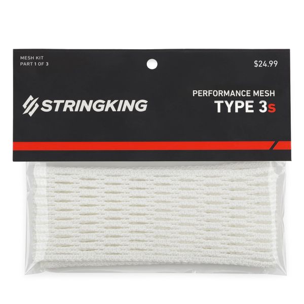 StringKing Type 3s Semi-Soft Lacrosse Mesh Piece (White)