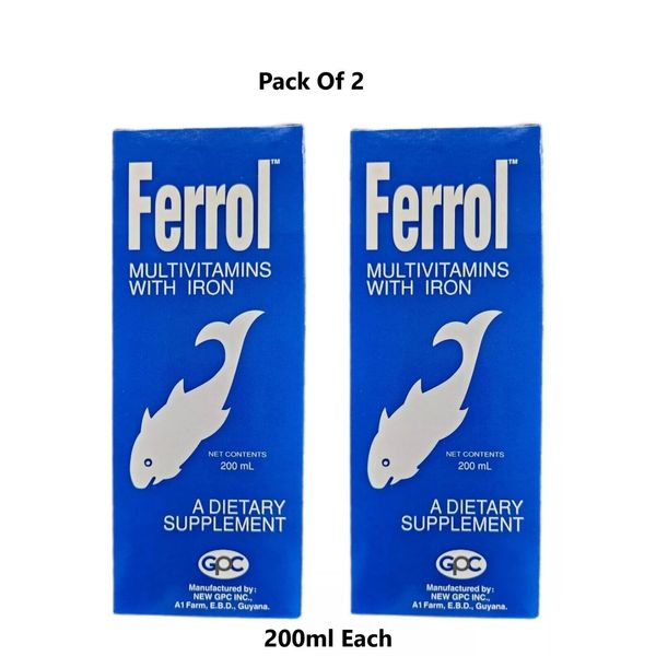 2 X Ferrol Multivitamines With Iron A Dietary Supplement 200ml