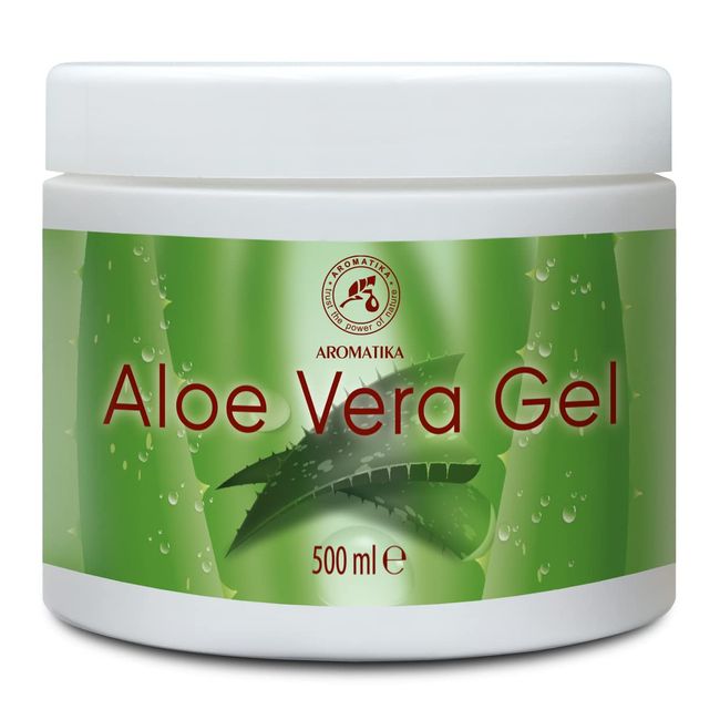 Aloe Vera Gel 500ml - Feuchtigkeitspflege für Gesicht - Haare und Körper - Beruhigendes Haut Gel - Kühlendes Gel für Alle Hauttypen - Aloe Gel für Trockene Haut - Rasiergel