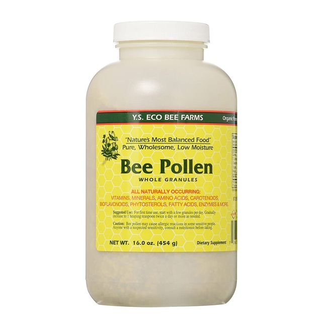 YS Organic Bee Farms Bee Pollen, Whole Granulars, 16 Ounce