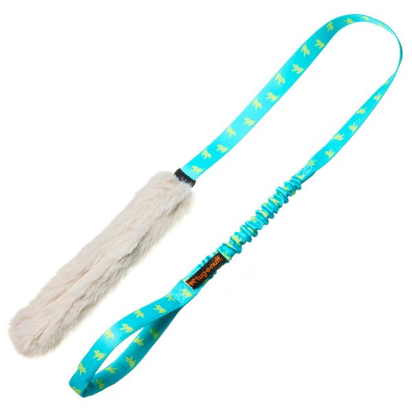 Tug-E-Nuff Durable Dog Tug Toy Chaser (Teal Pattern)