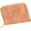 Women's Mini Cork Wallet with Zip & External Pocket, beige, OS