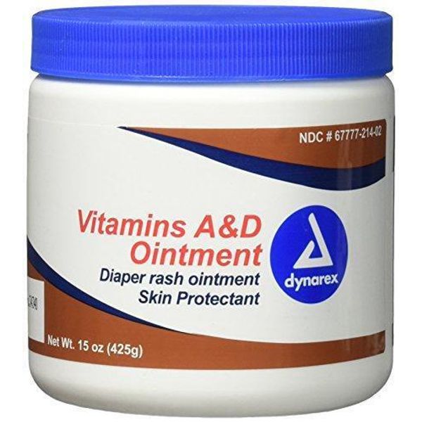 Dynarex Vitamins A & D Ointment, 15 oz Jar